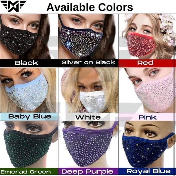 ⭐️ Bling Bling, Handmade Swarovski Crystal Fashion face mask - Picture 3 of 4